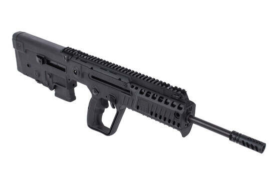 WI Tavor X95 5.56 NATO Bullpup Rifle features a pinned flash hider and flip up sights